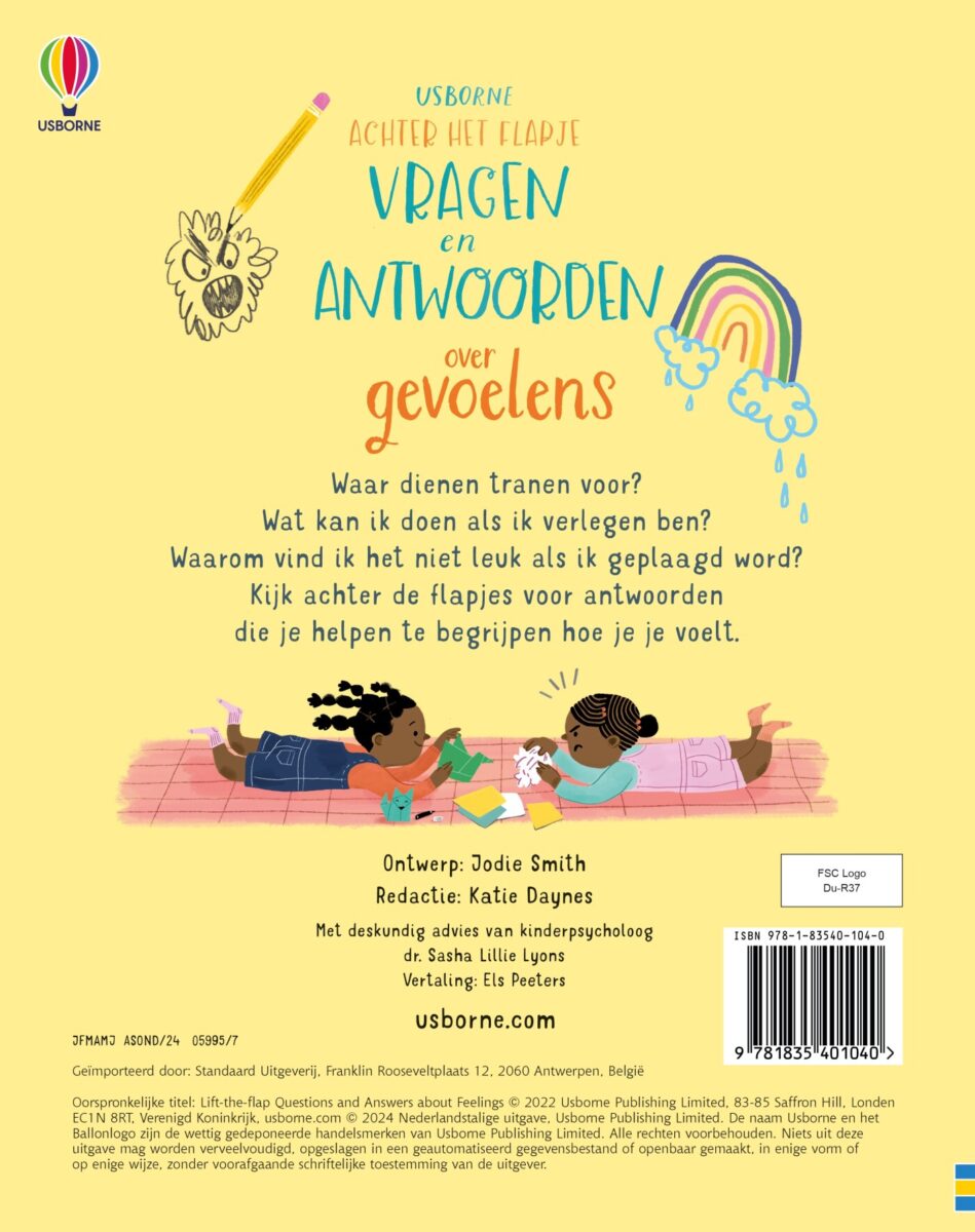Vragen en antwoorden over gevoelens – achterflap