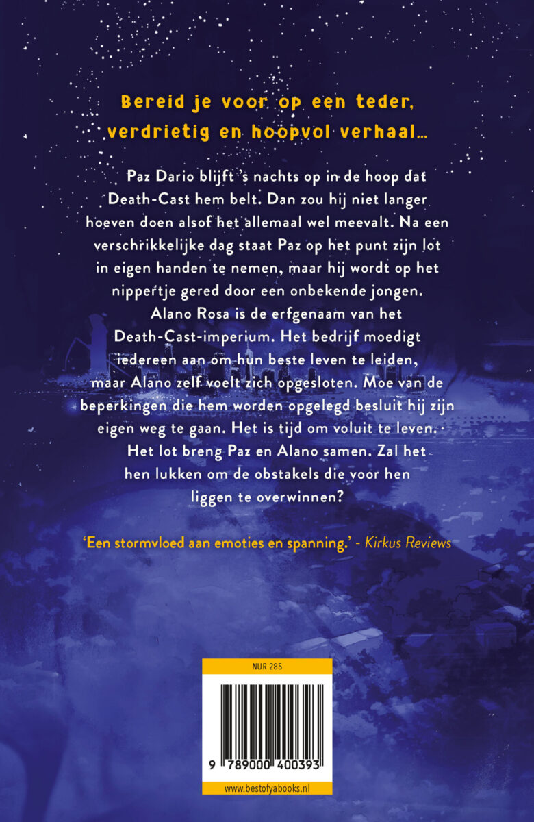 De overlever wil op het einde dood – achterflap