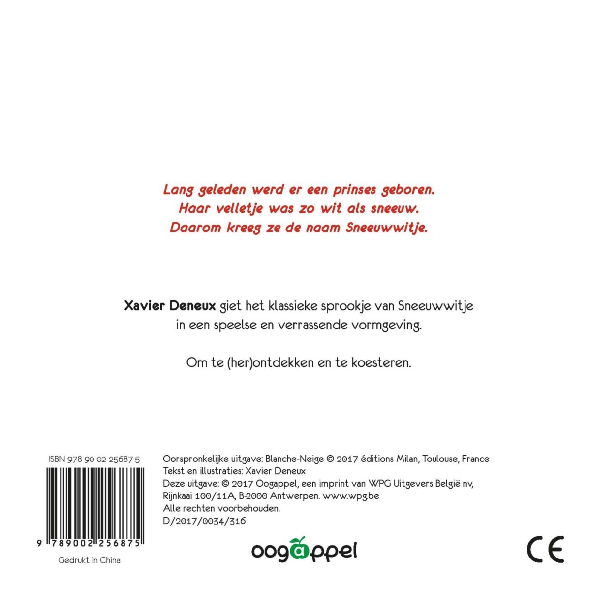 Sneeuwwitje – achterflap