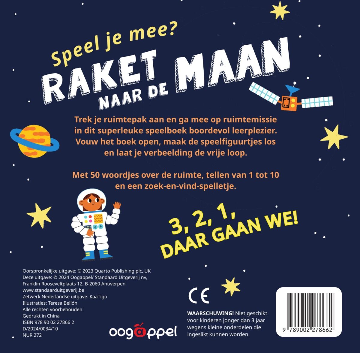 Raket naar de maan – achterflap