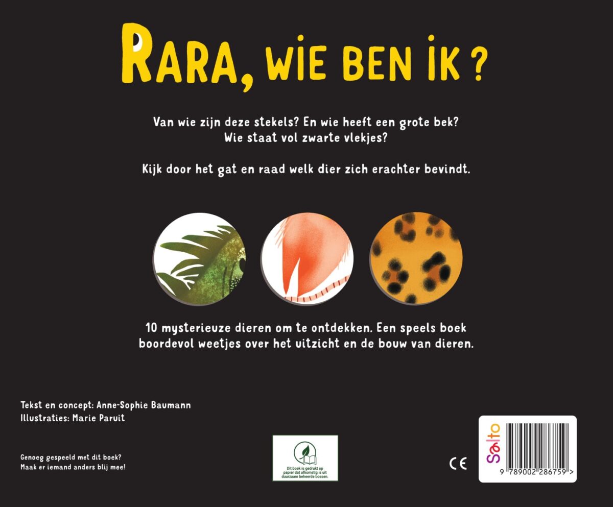 Rara, wie ben ik? – achterflap