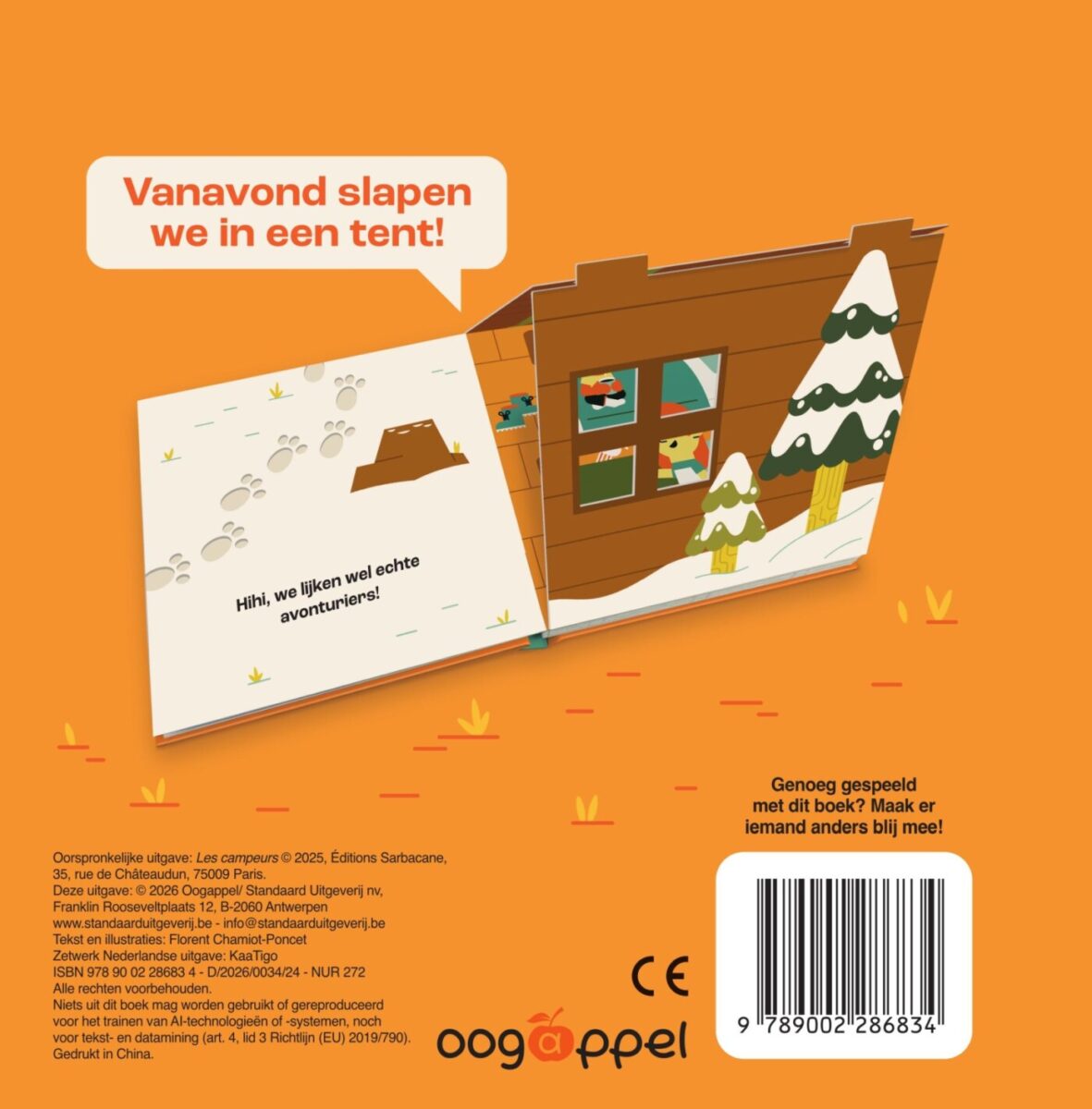 We slapen in een tent! – achterflap