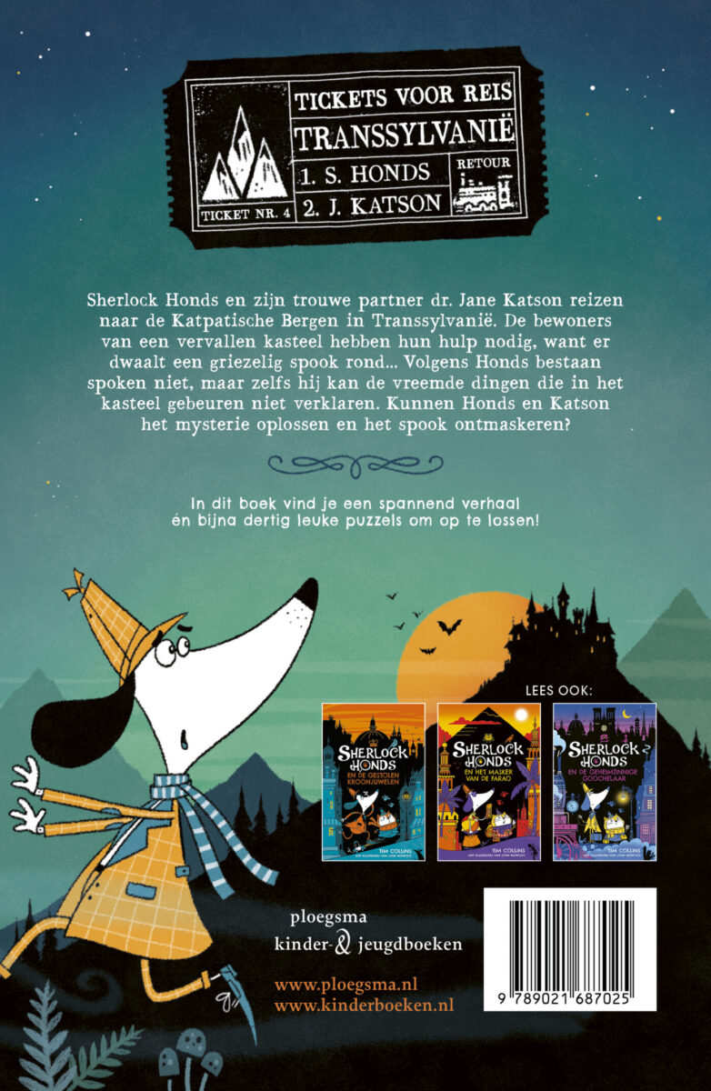 Sherlock Honds en het spookkasteel – achterflap