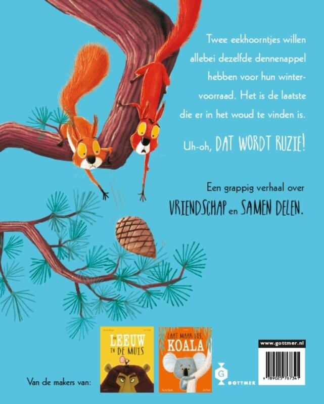 Twee vechtende eekhoorntjes – achterflap