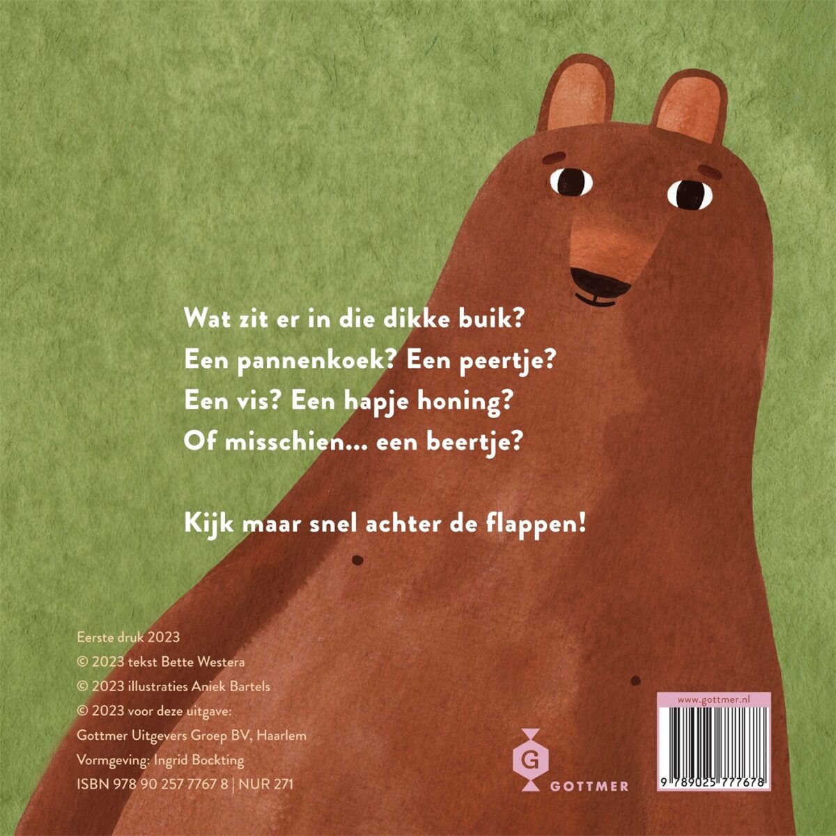 Wat zit er in die dikke buik? – achterflap