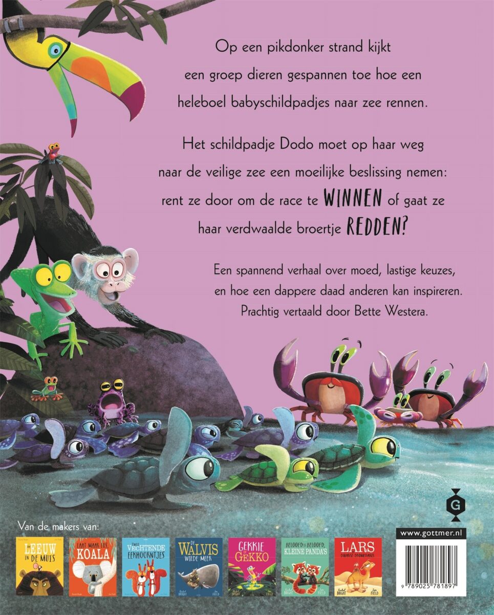 Schiet op, schildpadjes – achterflap