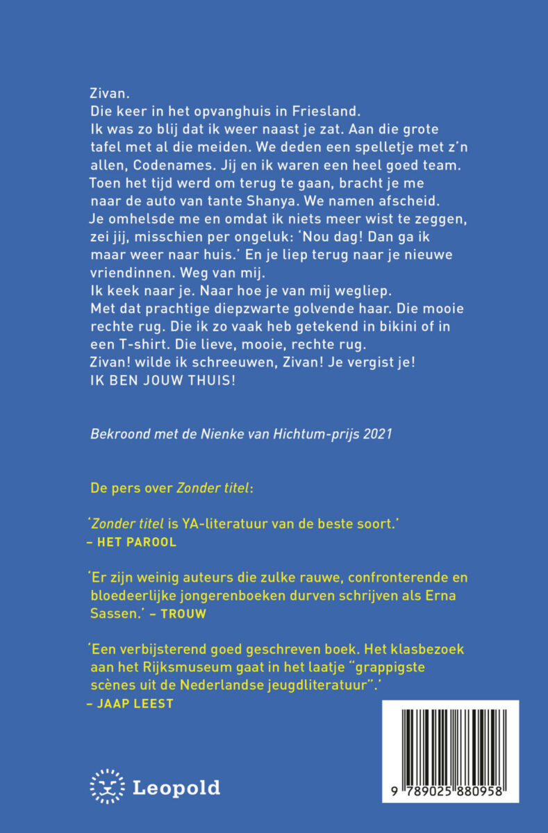 Zonder titel – achterflap