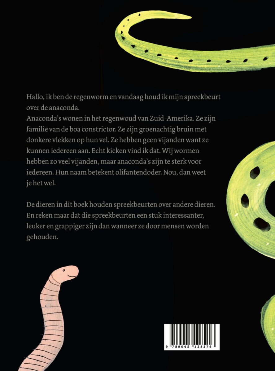 Vandaag houd ik mijn spreekbeurt over de anaconda – achterflap