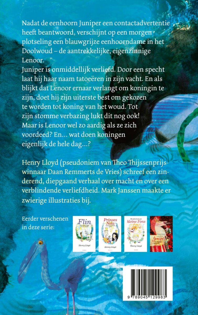 De opkomst en ondergang van Koning Juniper de Eerste – achterflap
