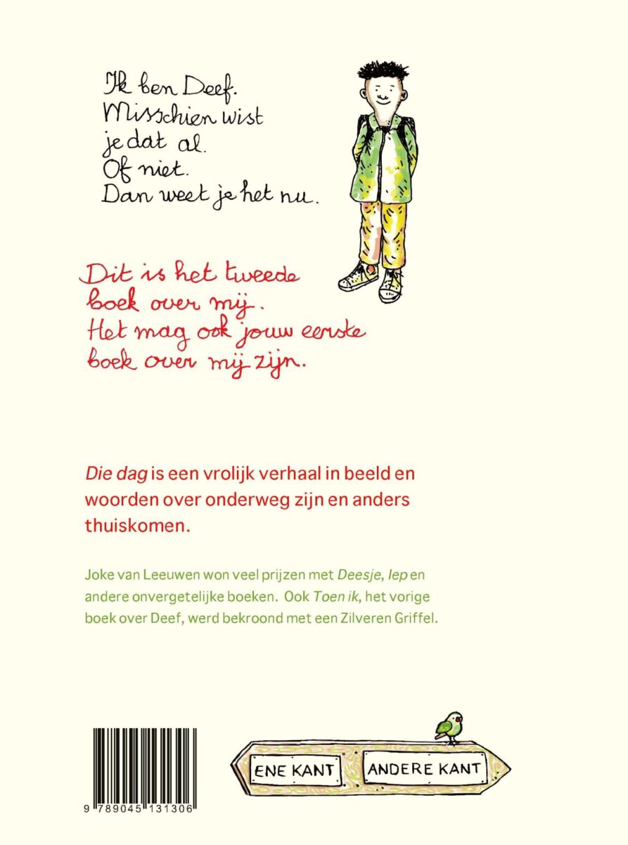 Die dag – achterflap