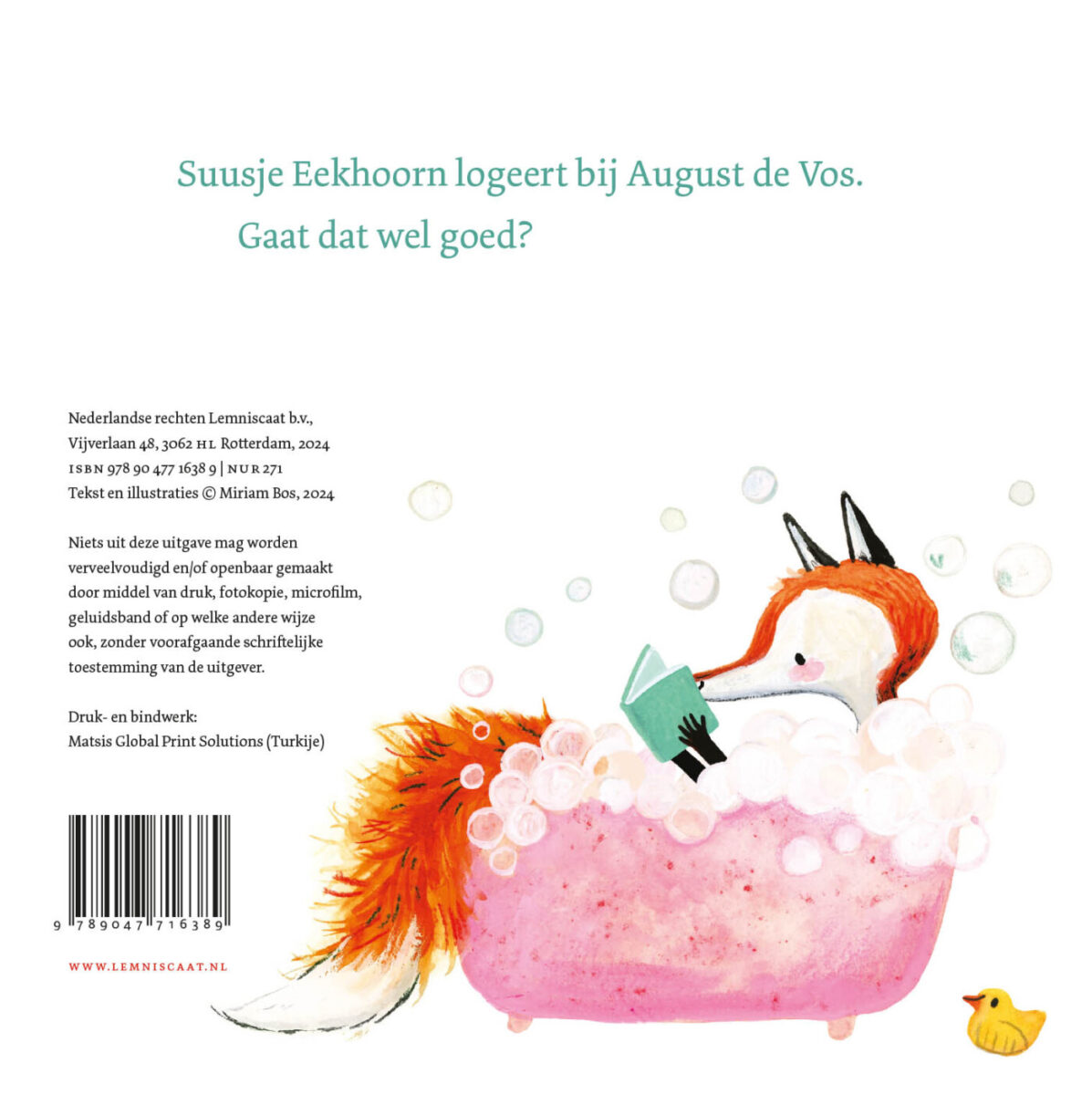 O jee, een logé – achterflap