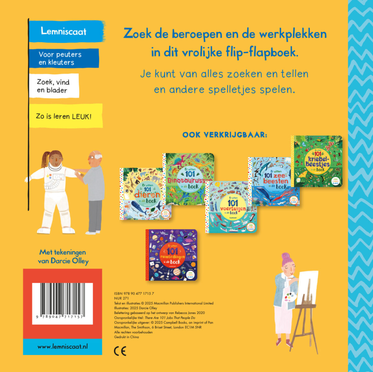 Er zitten 101 beroepen in dit boek – achterflap
