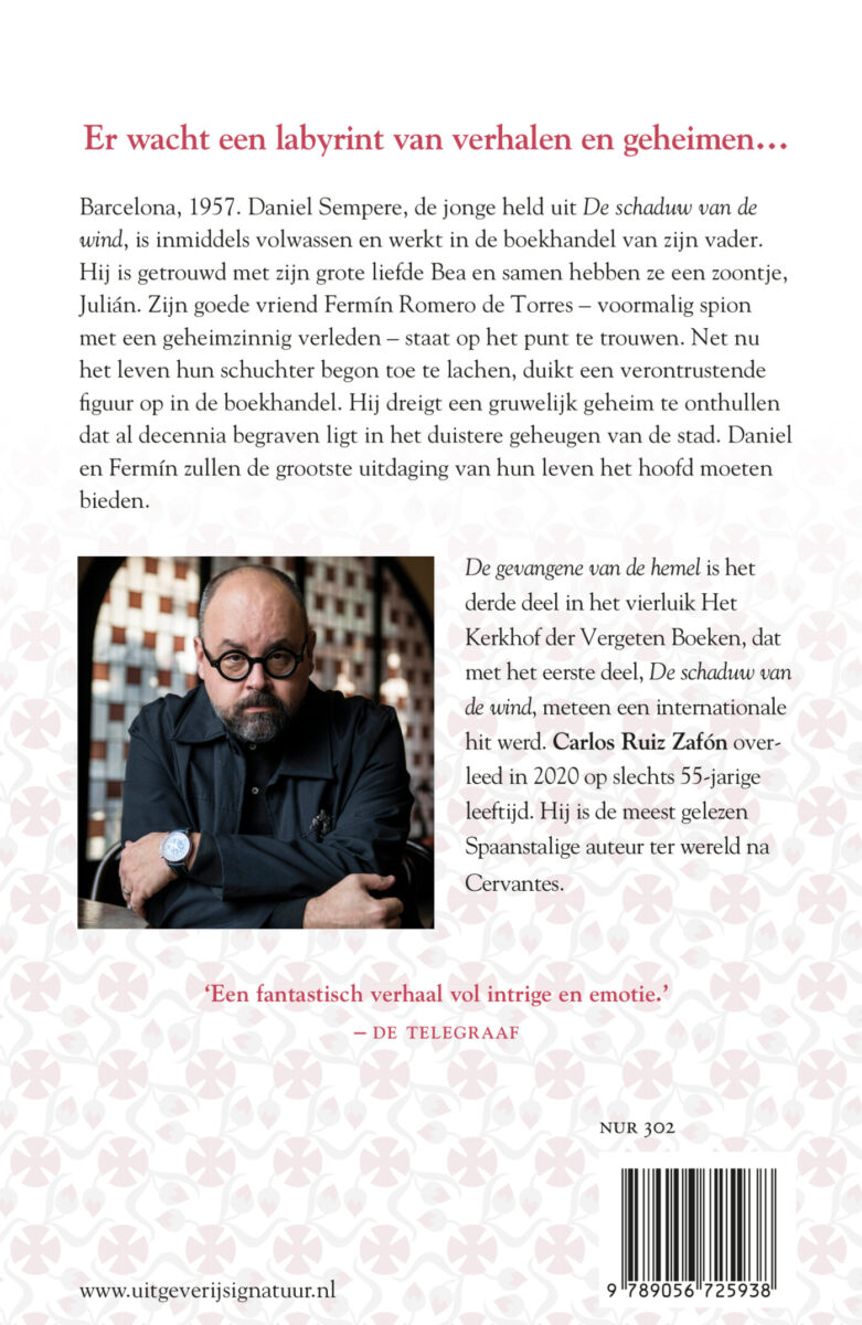 De gevangene van de hemel – achterflap