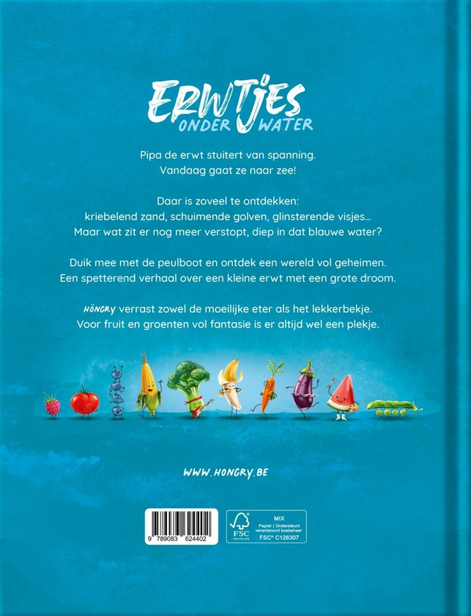 Erwtjes onder water – achterflap