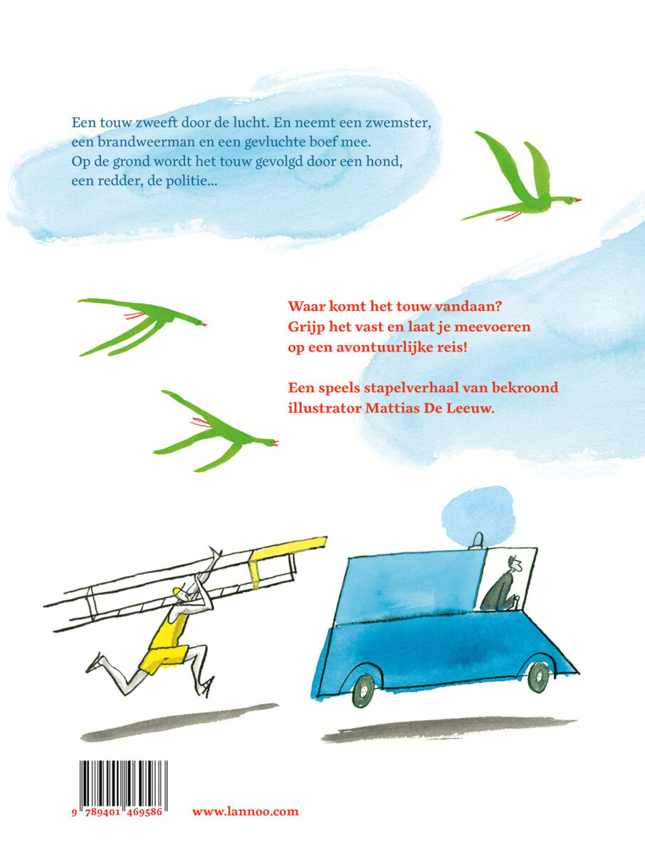 Een touw in de lucht – achterflap