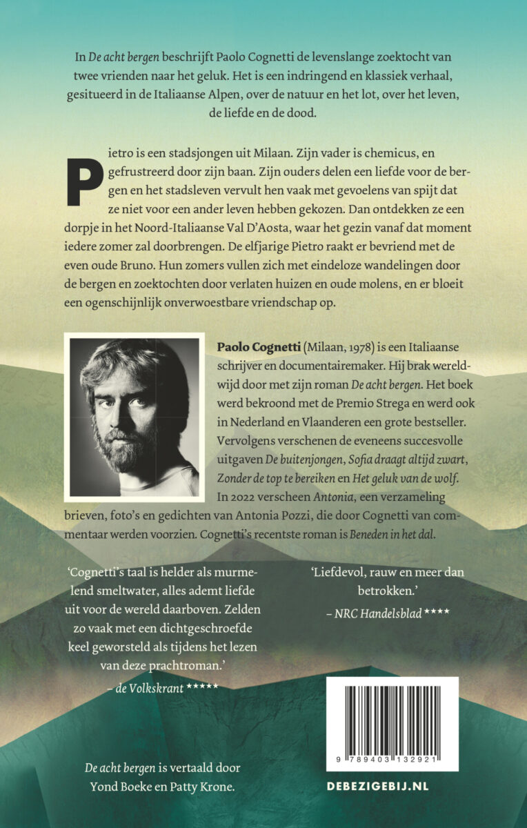 De acht bergen – achterflap