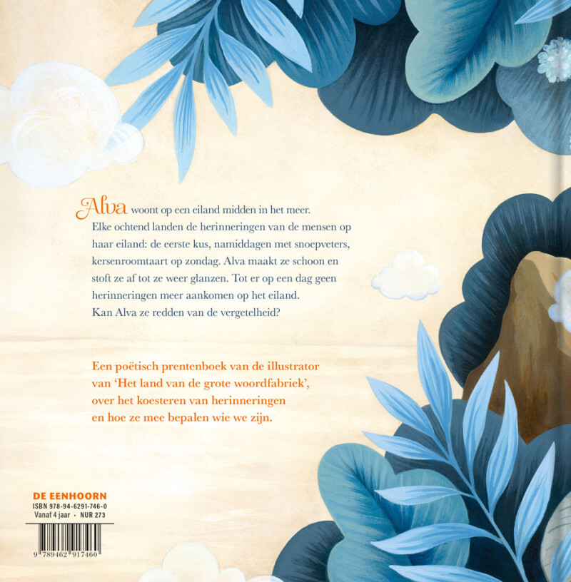 Alva en het eiland van herinneringen – achterflap