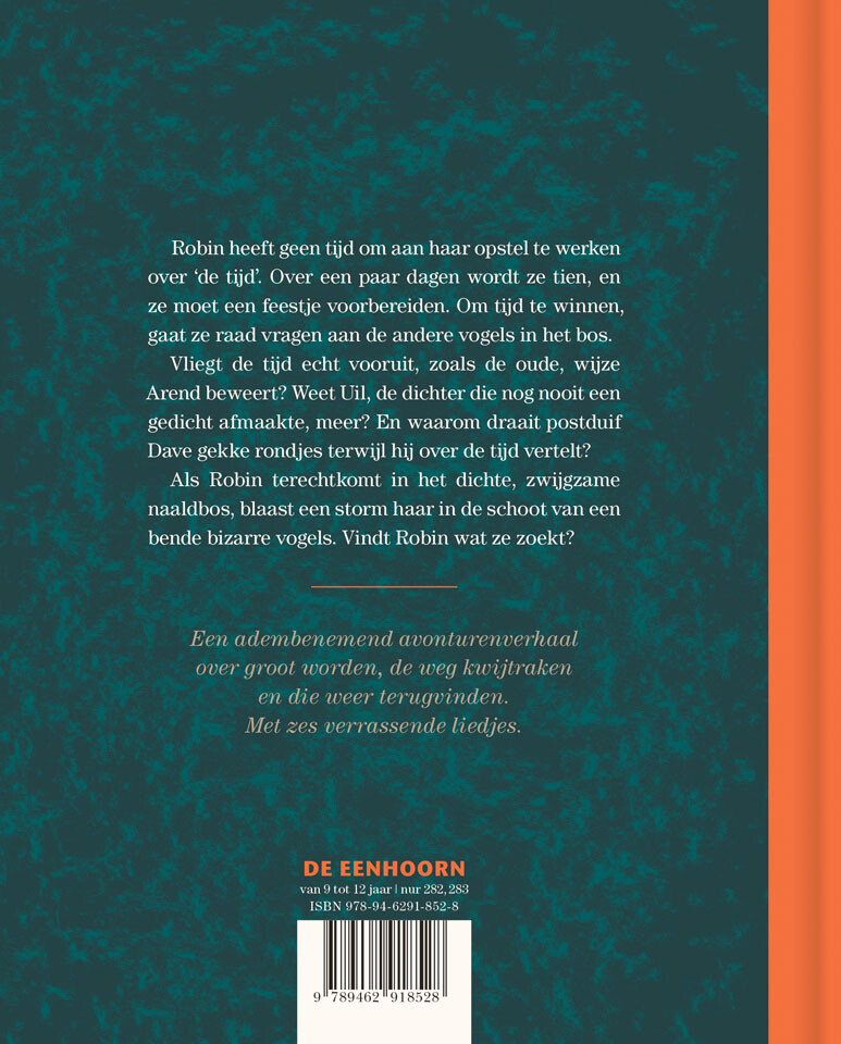 Het grote avontuur van kleine vogel Robin – achterflap