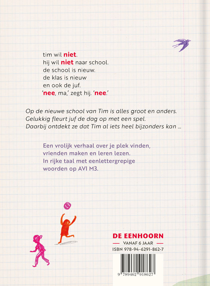 Ik wil niet naar school – achterflap