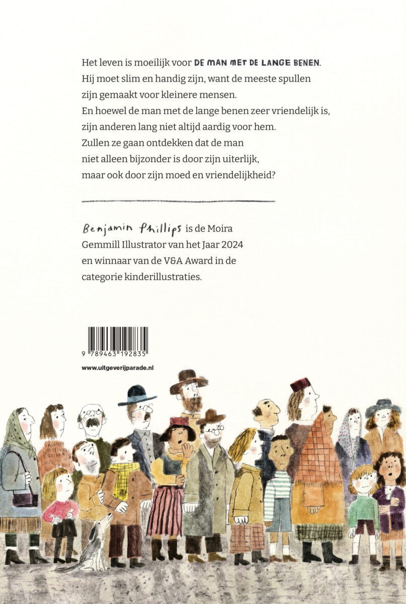 De man met de lange benen – achterflap