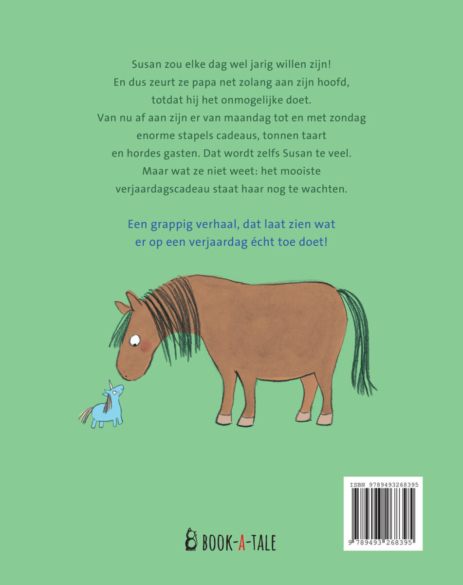Elke dag jarig – achterflap
