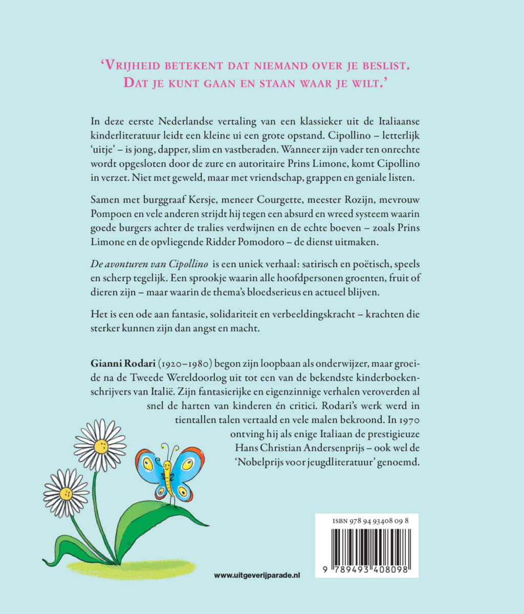De avonturen van Cipollino – achterflap